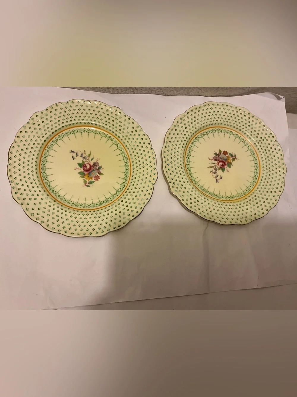 PARAGON England by Appointment Fine Bone China Floral salad plates w/Gold Trim